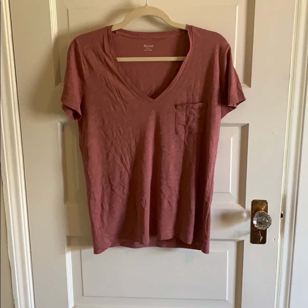 Madewell dusty rose v-neck tee